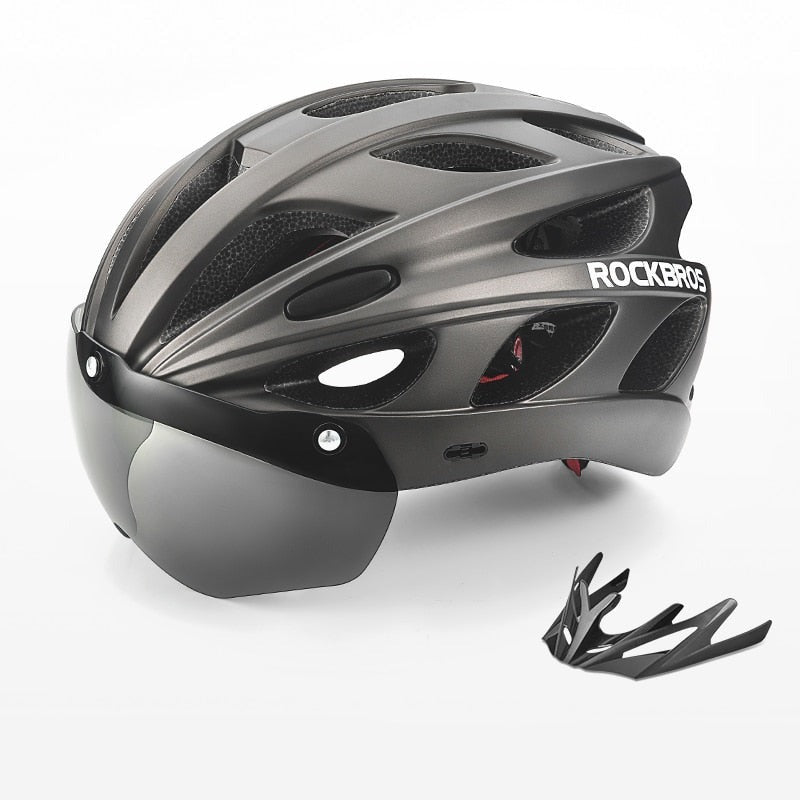 Casque vélo visière de route moulé Pédale Maurice