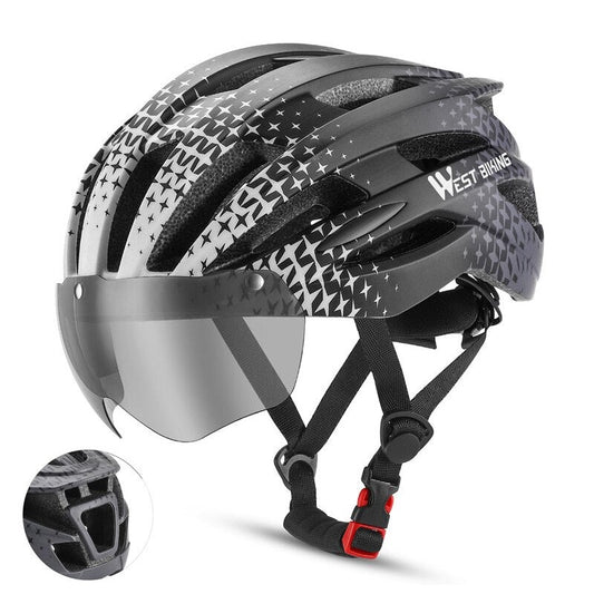 Casque vélo avec visière et lumière